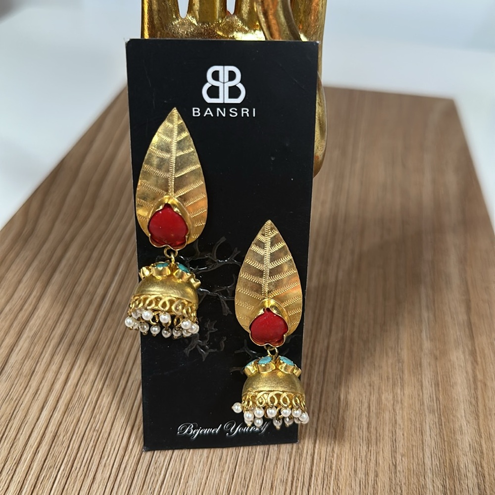 Gold Leaf Drop Earrings